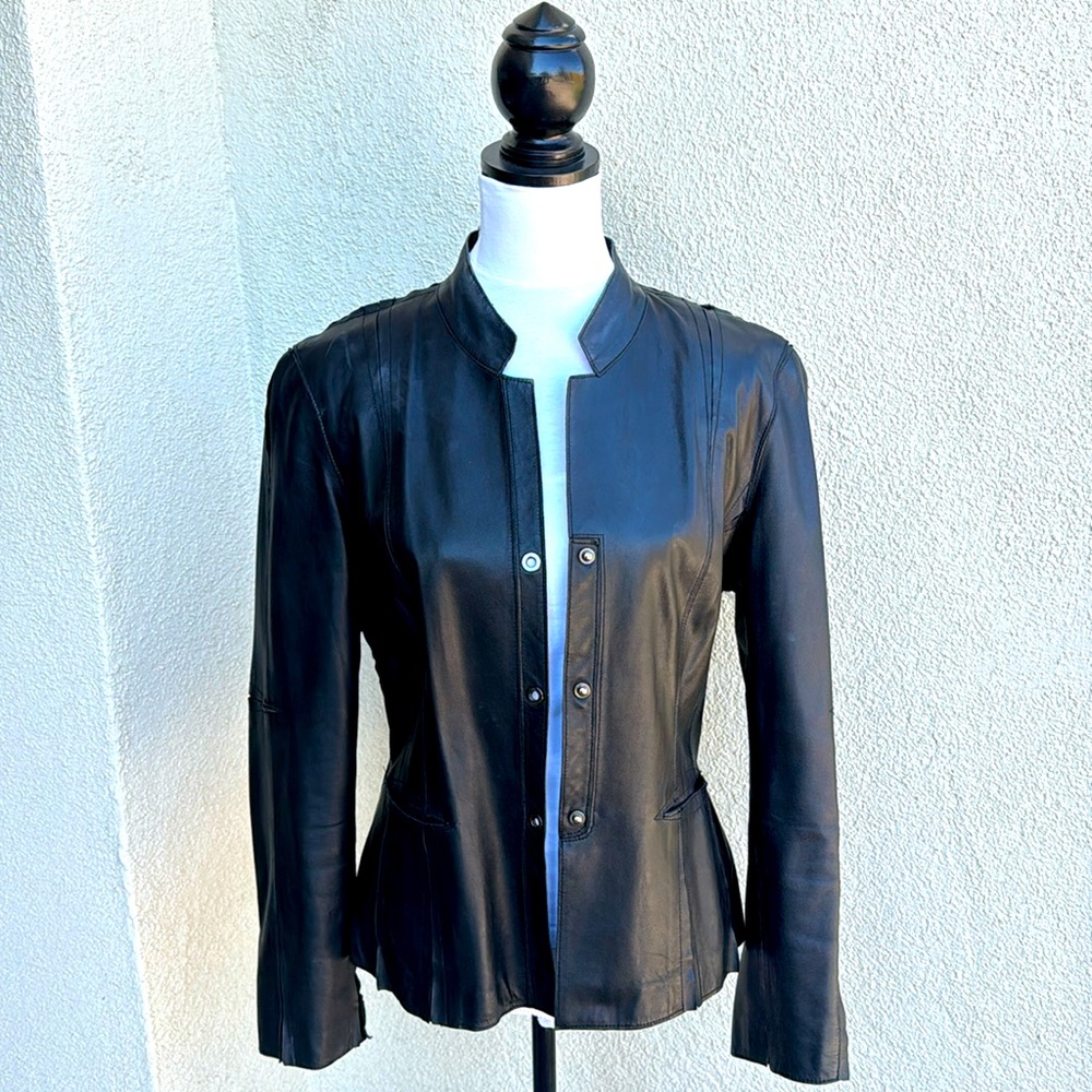 Jones New York black leather jacket